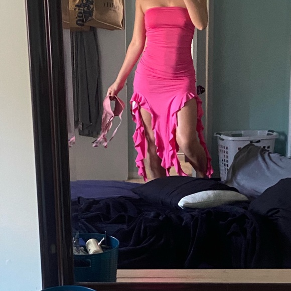 SHEIN ruffle tube dress | size small (US4 | pink - Picture 1 of 6
